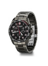 Montre Homme Victorinox FIELDFORCE Sport Chrono, cadran noir, bracelet acier inoxydable noir - 42 mm