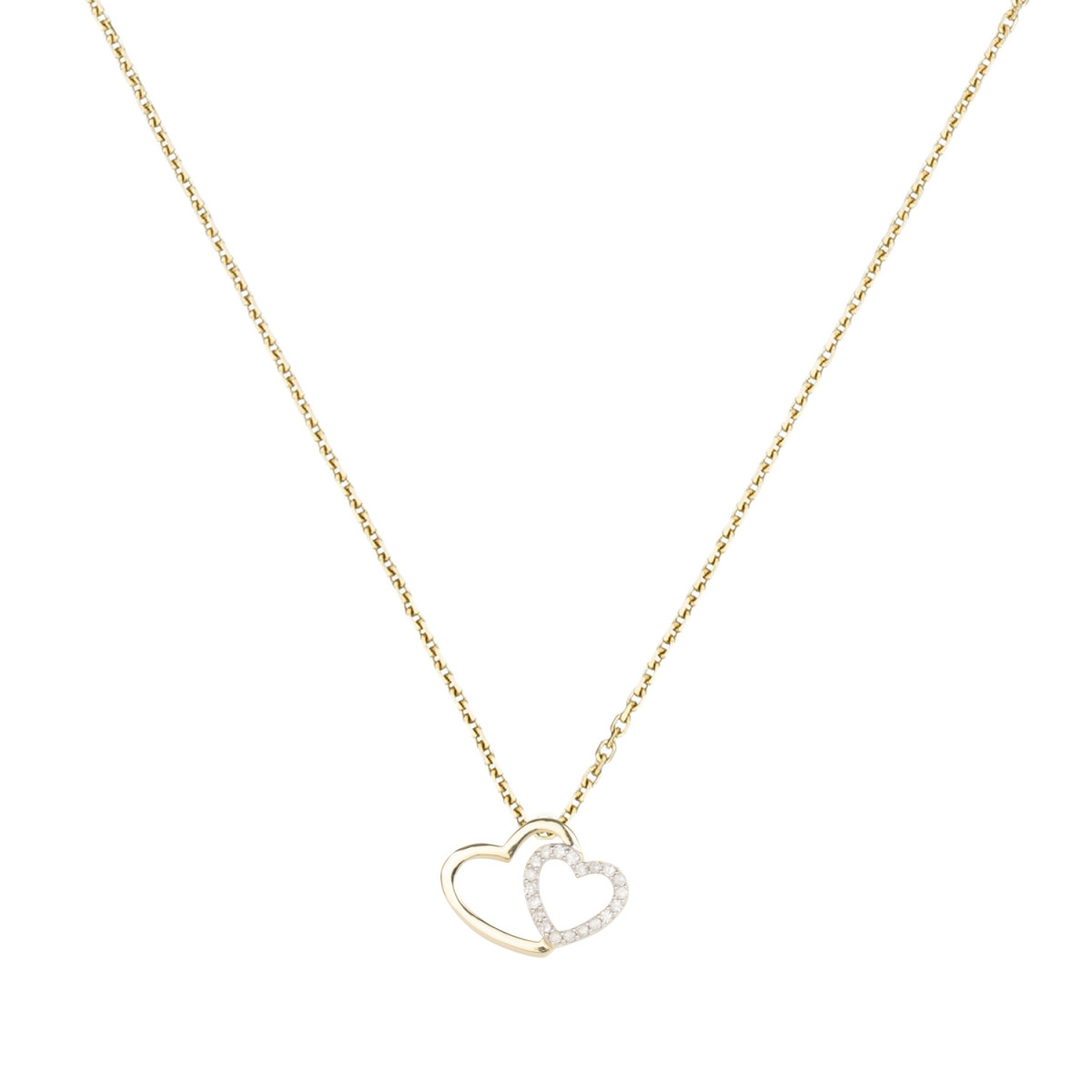 Pendentif "Two Ever" Or Jaune et Diamant 0,11/20 + chaîne vermeil offerte Pendentif "Sixtine" Or jaune et Diamant