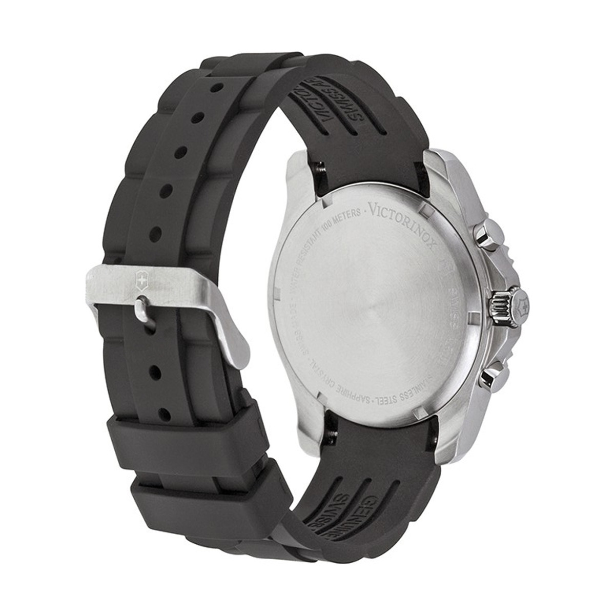 Montre Homme Victorinox MAVERICK Chronograph, lunette noire, cadran noir, bracelet caoutchouc noir - 43 mm Montre Homme Victorinox MAVERICK Chronograph, lunette noire, cadran noir, bracelet caoutchouc noir - 43 mm