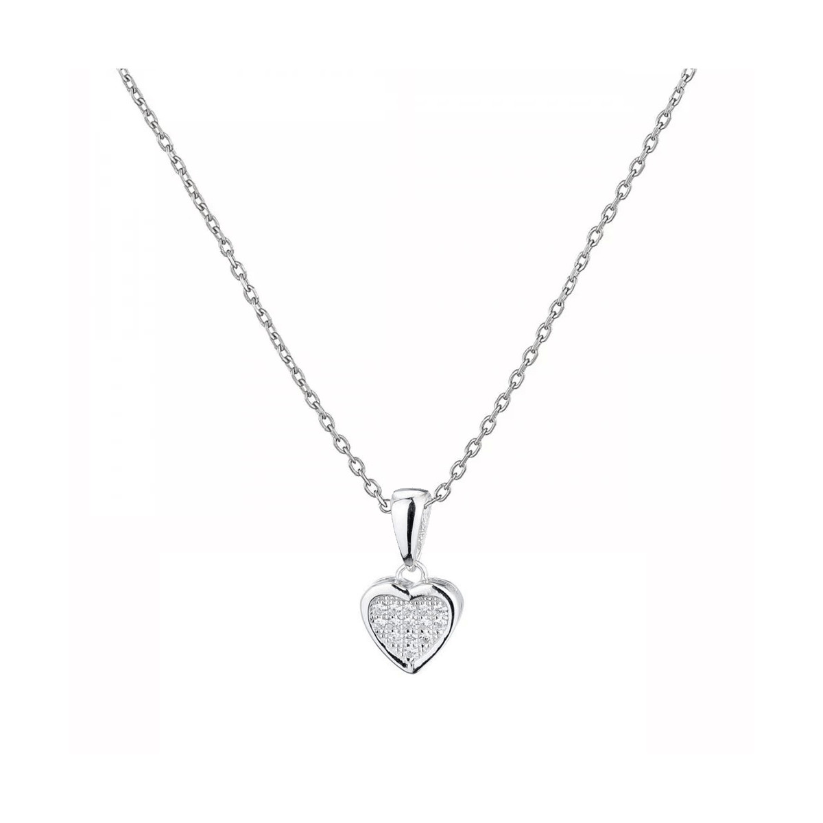 Pendentif Argent et oxydes de zirconium "Coeur Plein" + chaine argent offerte Pendentif Argent et oxydes de zirconium "Coeur Plein" + chaine argent offerte