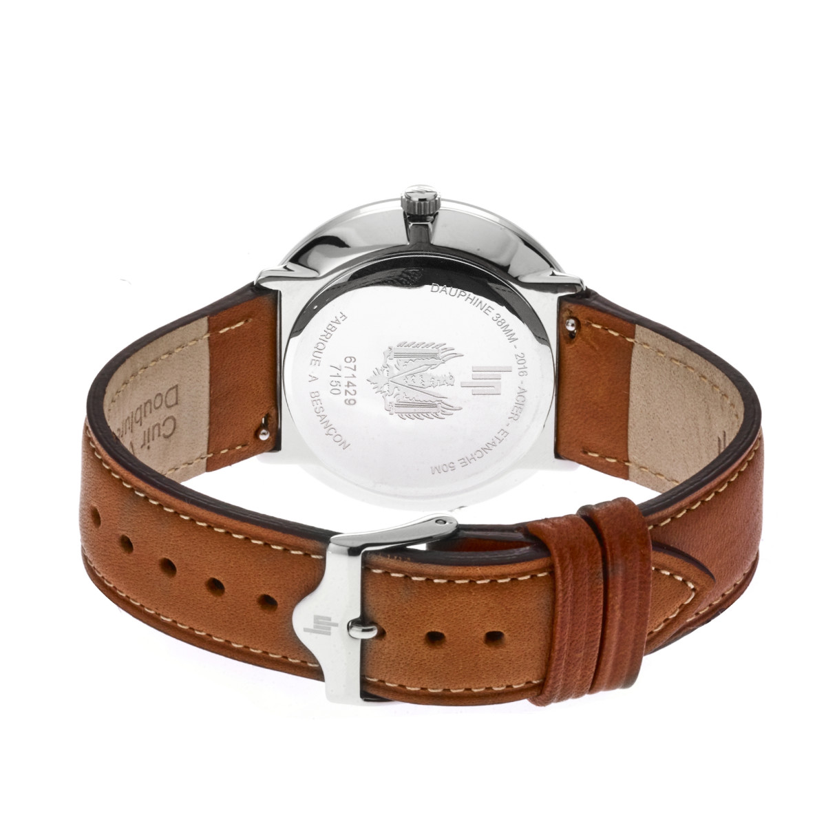 Montre homme Lip "DAUPHINE" 38 mm cadran argenté - 671422