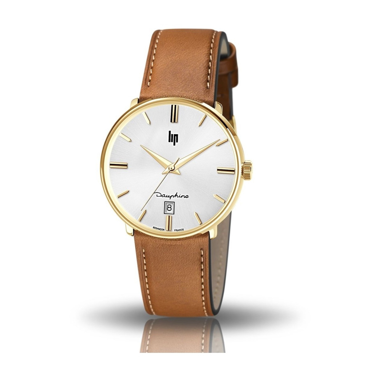 Montre homme LIP "DAUPHINE" 38 mm doré - 671428