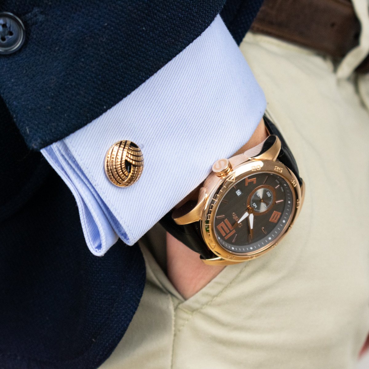 Boutons de manchette Smalto "Richard" PVD Or Rose Boutons de manchette Smalto "Richard" PVD Or Rose