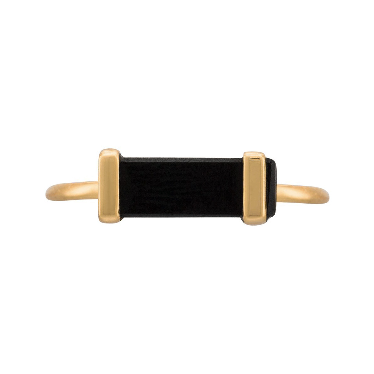 Bague "Célesta" Onyx Laiton doré