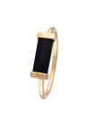 Bague laiton doré montée d'une onyx noire " Eléonore "