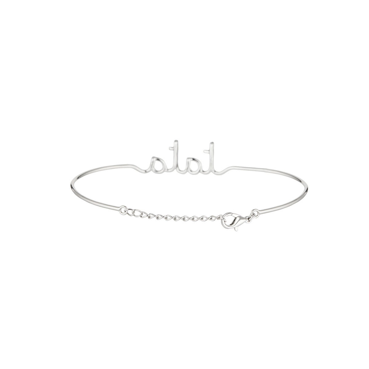 "TATA" Bracelet fil lettering argenté à message