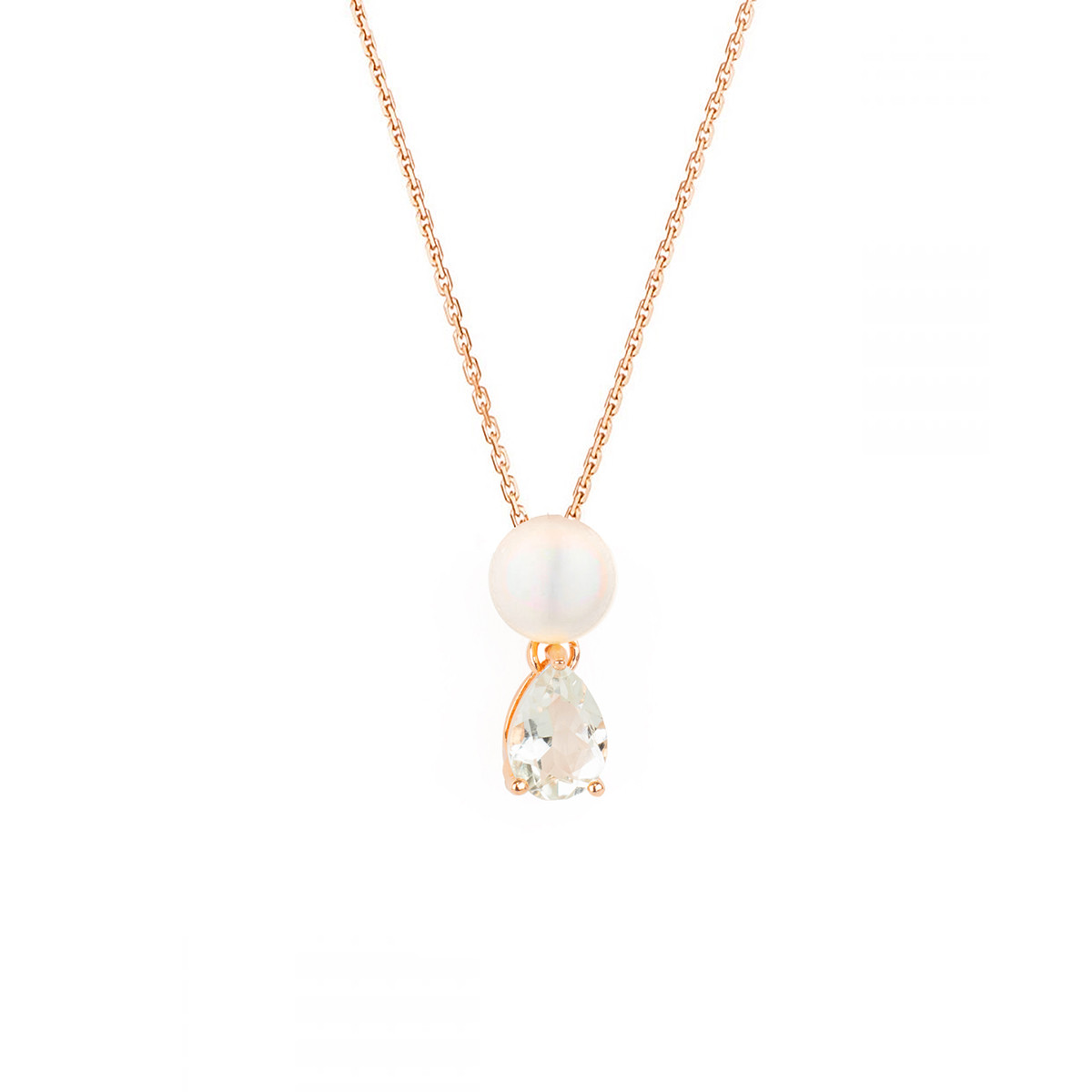 Pendentif vermeil rose, oxydes de zirconium et perle de culture Blanche "Preciosa" + chaîne vermeil rose offerte Pendentif vermeil rose, oxydes de zirconium et perle de culture Blanche "Preciosa" + chaîne vermeil rose offerte