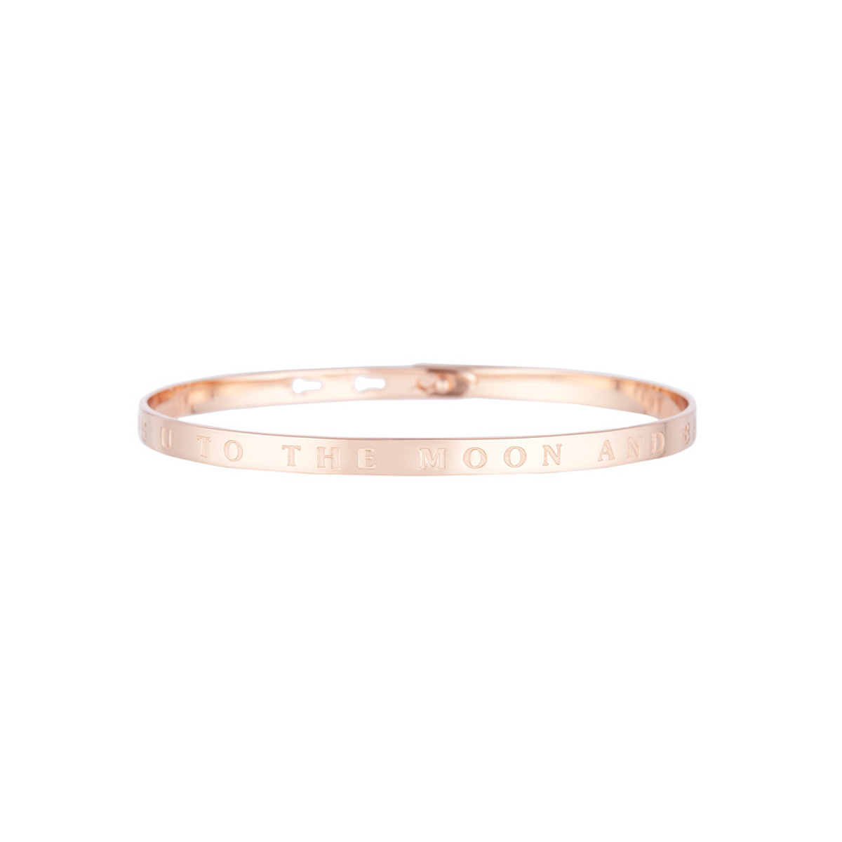 "I LOVE U TO THE MOON AND BACK" bracelet jonc rosé à message Bracelet à message "I Love U To The Moon And Back" Laiton rosé