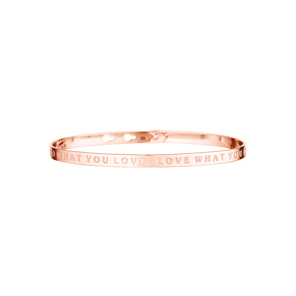 "DO WHAT YOU LOVE, LOVE WHAT YOU DO" Jonc rosé à message Bracelet à message "Do What You Love, Love What You Do" Laiton rosé