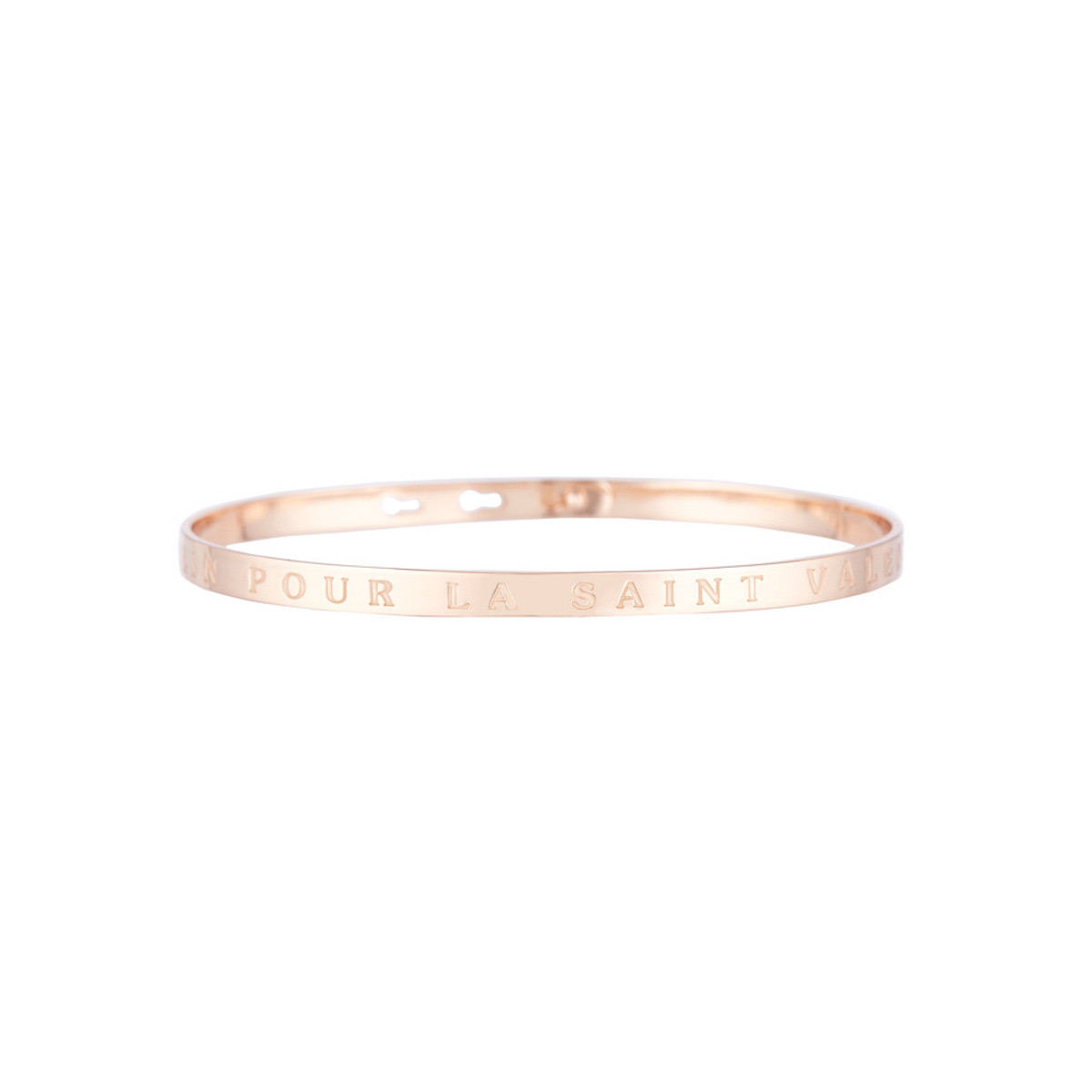 "UN CALIN POUR LA SAINT VALENTIN" bracelet jonc rosé à message "UN CALIN POUR LA SAINT VALENTIN" bracelet jonc rosé à message