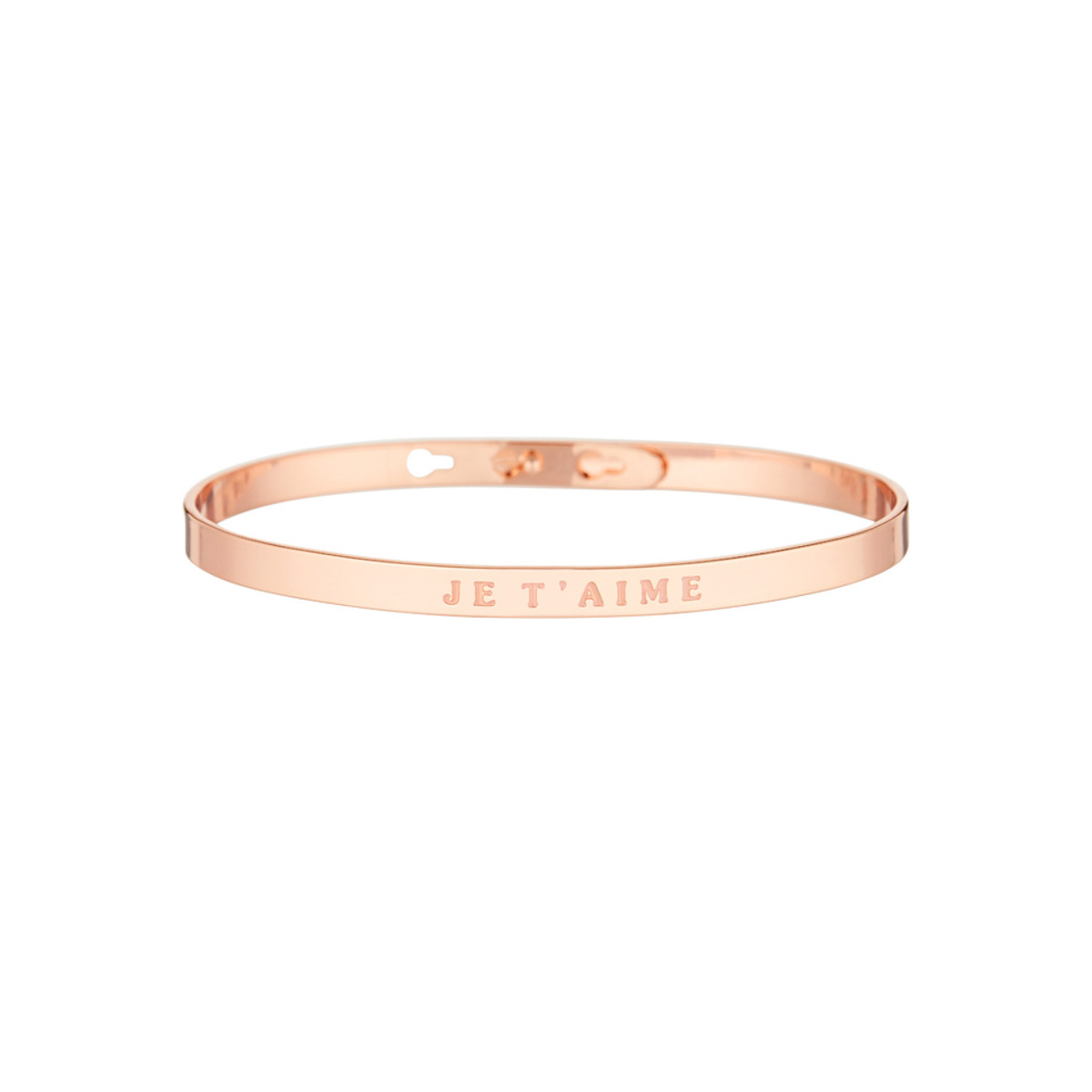 "JE T'AIME" bracelet jonc rosé à message