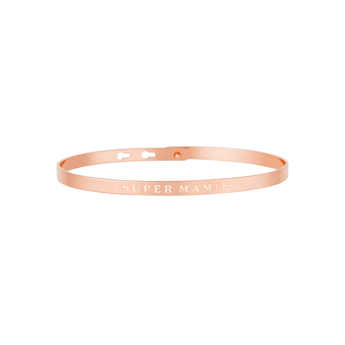 "SUPER MAMIE" Jonc rosé bracelet à message