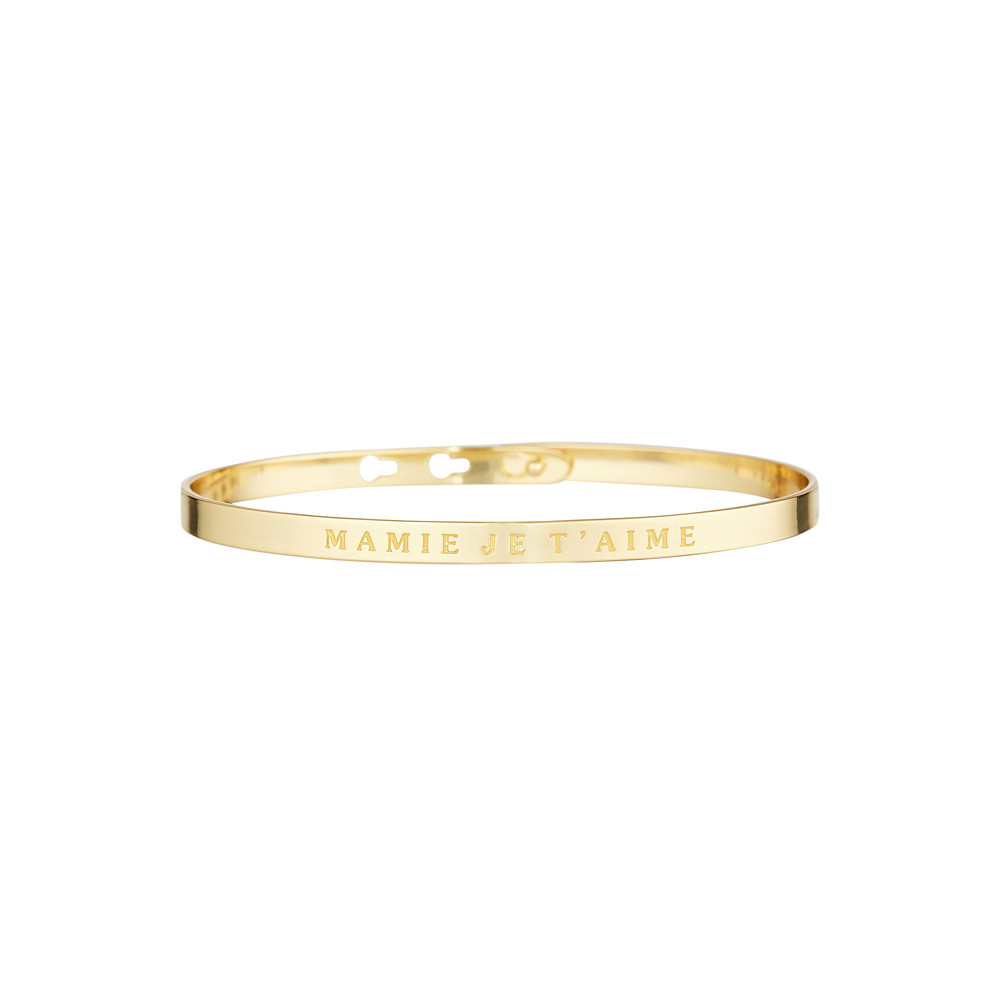 "MAMIE JE T'AIME" bracelet jonc doré à message Bracelet à message "Mamie Je t'aime" Laiton doré