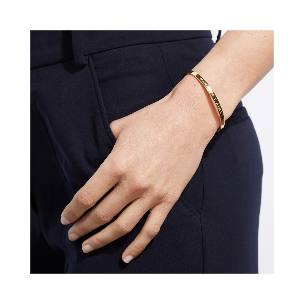 "MAMIE JE T'AIME" bracelet jonc doré à message Bracelet à message "Mamie Je t'aime" Laiton doré