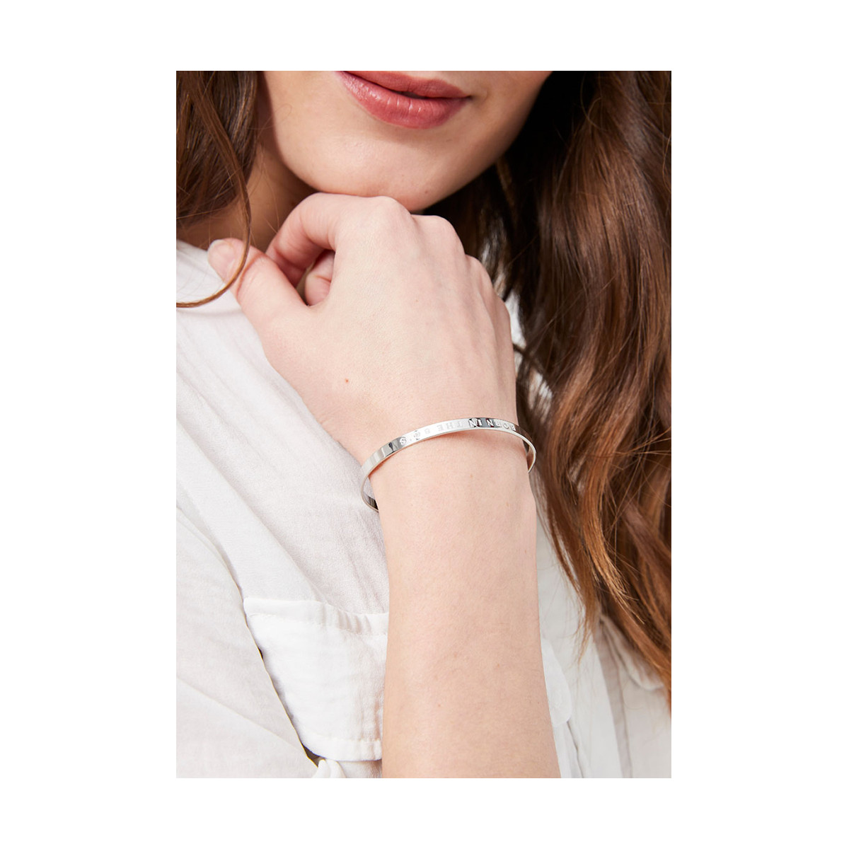 "FEE MARRAINE" Jonc argenté bracelet à message Bracelet à message "Fée Marraine" Laiton argenté
