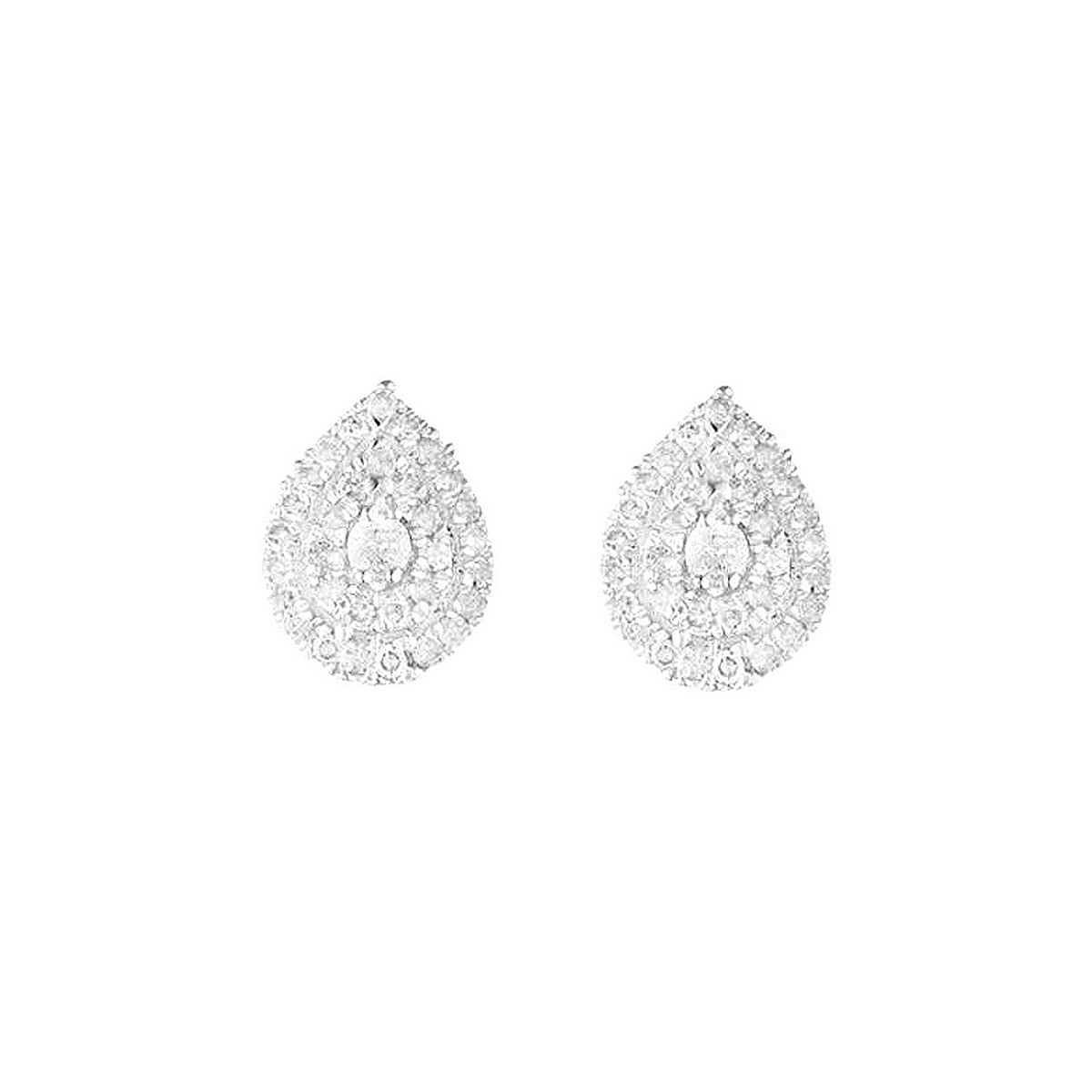 Boucles d'oreilles "Goutte Somptueuse" Or blanc et Diamant