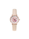 Montre Fille LuluCastagnette FLEUR Analogique Cadran blanc  Bracelet en cuir