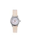 Montre Fille LuluCastagnette DOUCEUR Analogique Cadran blanc Bracelet en cuir noir