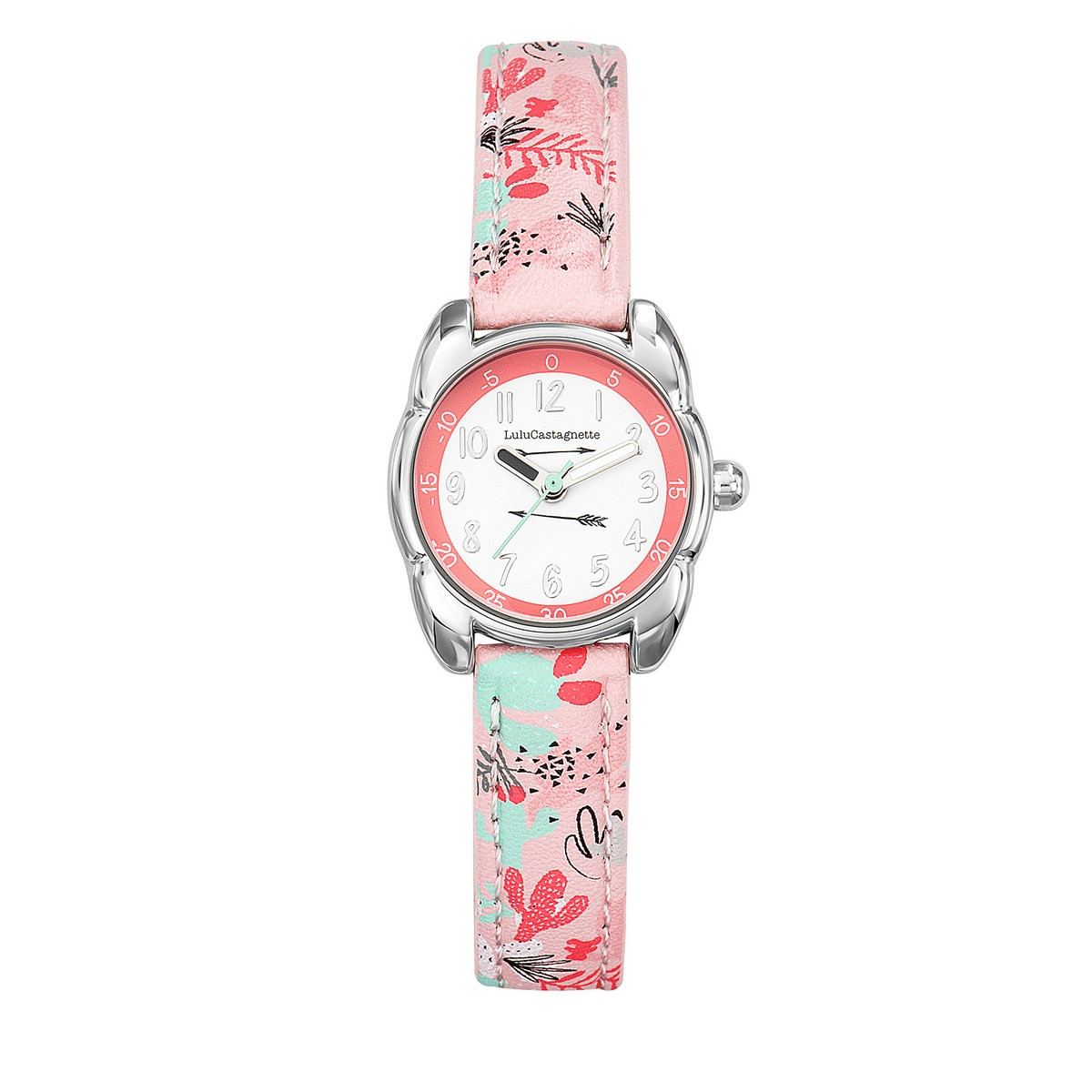 Montre Fille LuluCastagnette PETITE LULU Analogique Cadran blanc Bracelet en cuir motif