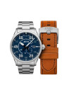 Montre Homme AVI-8 SPITFIRE Automatique Cadran acier bleu  Bracelet acier + Bracelet cuir