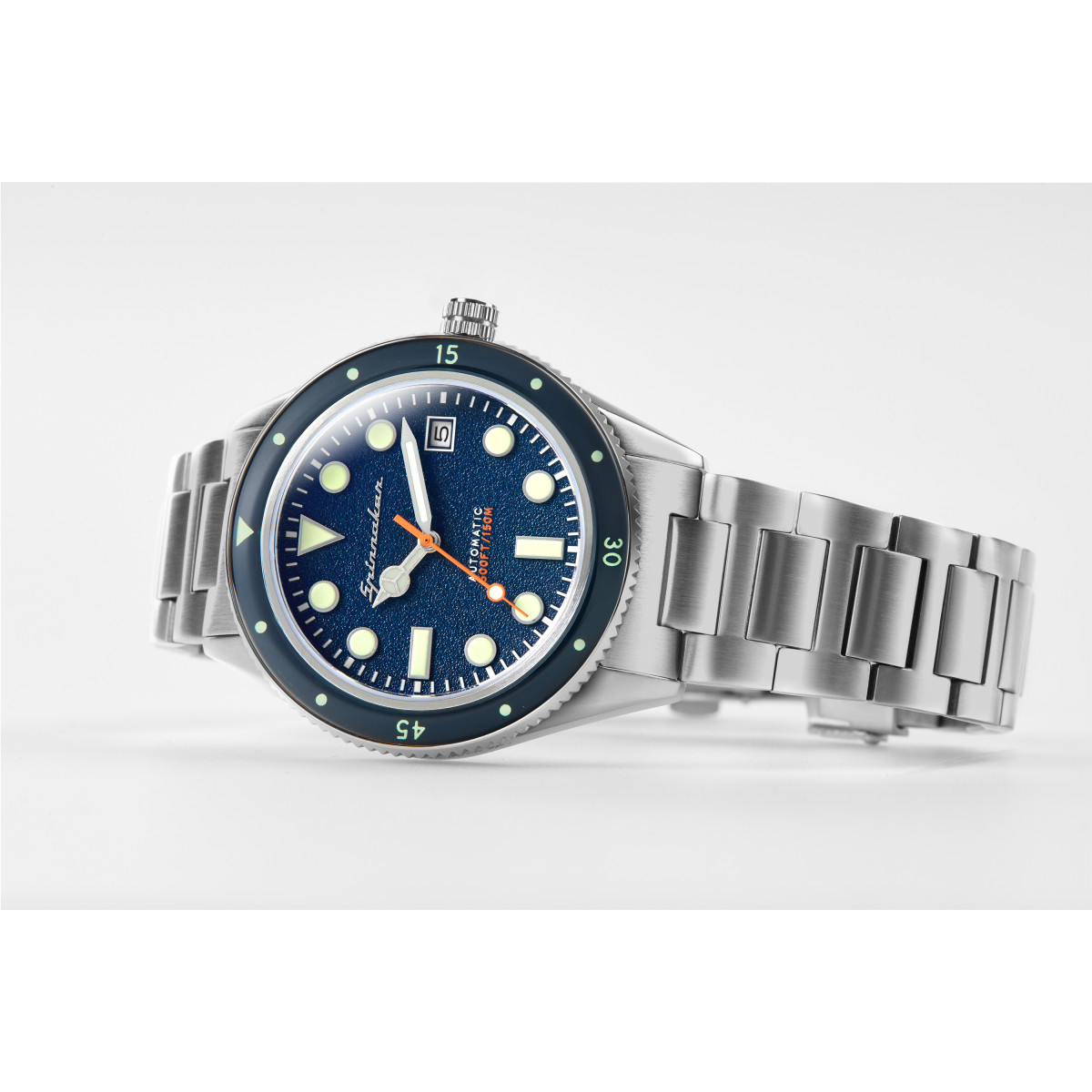 Montre Homme Spinnaker CAHILL Automatique Cadran bleu  Bracelet en acier inoxydable