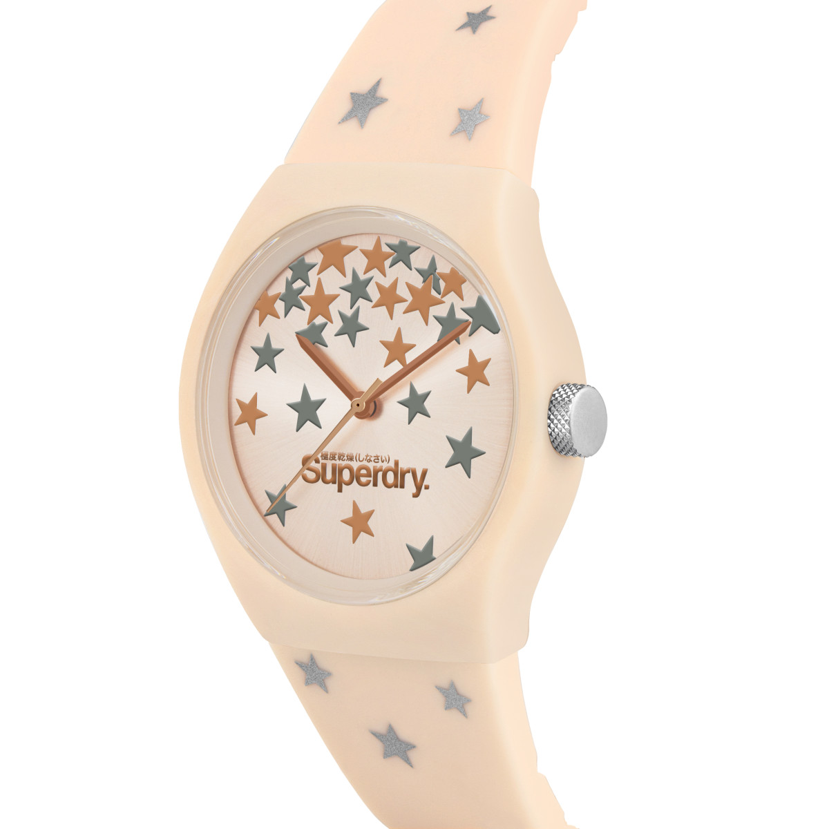 Montre Unisexe Superdry URBAN STAR Analogique Cadran doré rose Bracelet en silicone à motifs Montre Unisexe Superdry URBAN STAR Analogique Cadran doré rose Bracelet en silicone à motifs