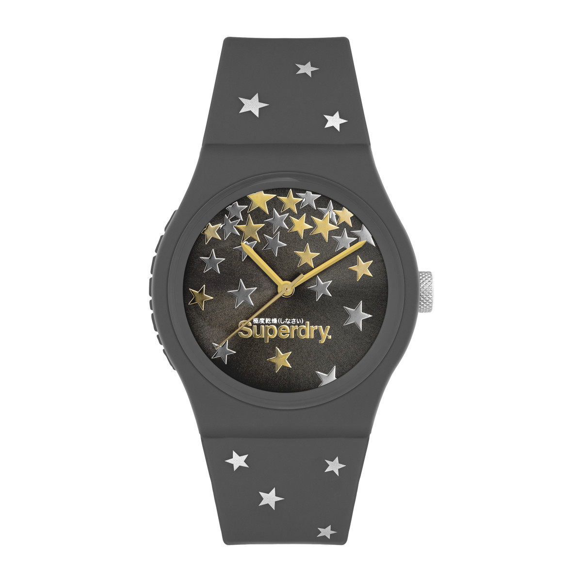 Montre Unisexe Superdry URBAN STAR Analogique Cadran gris Bracelet en silicone à motifs Montre Unisexe Superdry URBAN STAR Analogique Cadran gris Bracelet en silicone à motifs
