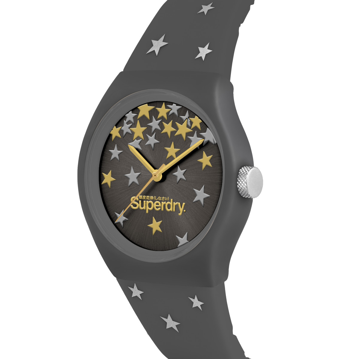 Montre Unisexe Superdry URBAN STAR Analogique Cadran gris Bracelet en silicone à motifs Montre Unisexe Superdry URBAN STAR Analogique Cadran gris Bracelet en silicone à motifs