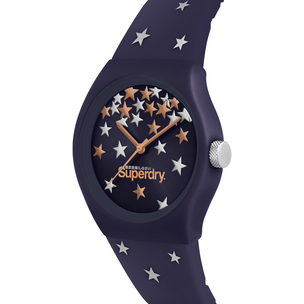 Montre Unisexe Superdry URBAN STAR Analogique Cadran bleu Bracelet en silicone à motifs Montre Unisexe Superdry URBAN STAR Analogique Cadran bleu Bracelet en silicone à motifs