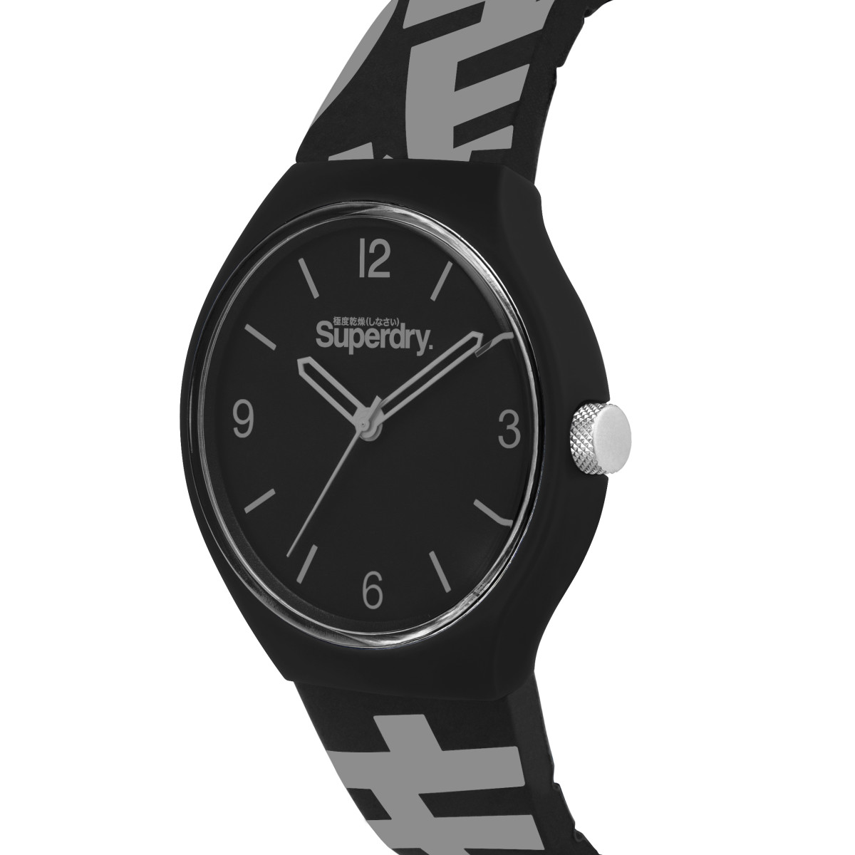 Montre Homme Superdry URBAN XL KANJI Analogique Cadran noir  Bracelet en silicone à motifs