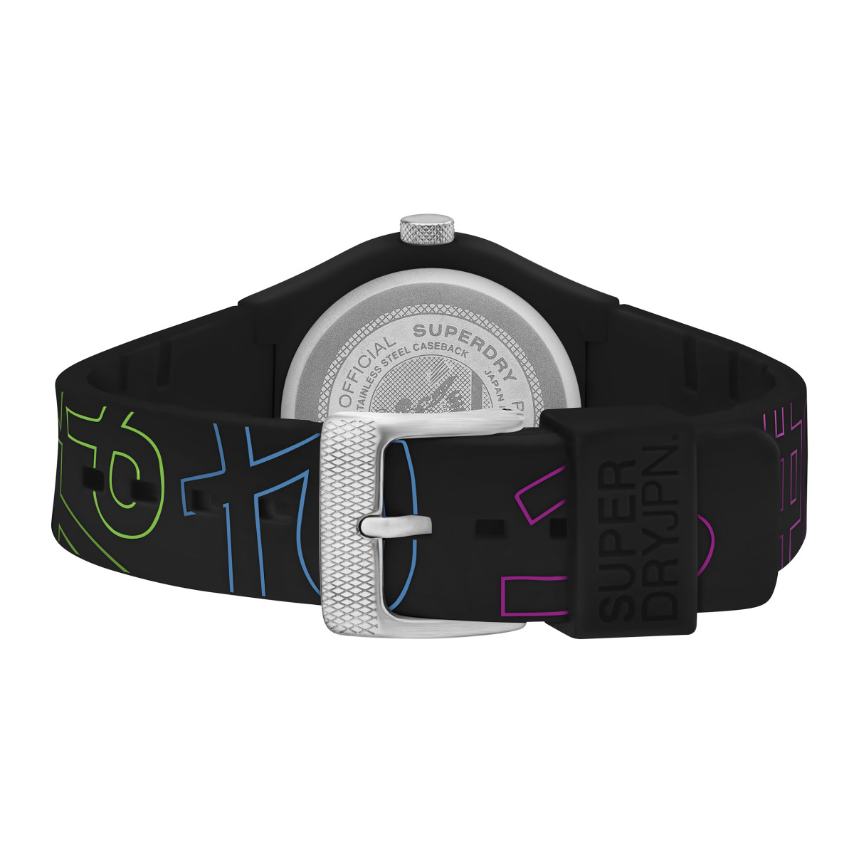 Montre Unisexe Superdry URBAN KANJI Analogique Cadran noir avec motifs Bracelet en silicone à motifs Montre Unisexe Superdry URBAN KANJI Analogique Cadran noir avec motifs Bracelet en silicone à motifs
