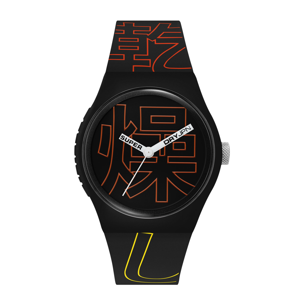 Montre Unisexe Superdry URBAN KANJI Analogique Cadran noir avec motifs Bracelet en silicone à motifs Montre Unisexe Superdry URBAN KANJI Analogique Cadran noir avec motifs Bracelet en silicone à motifs