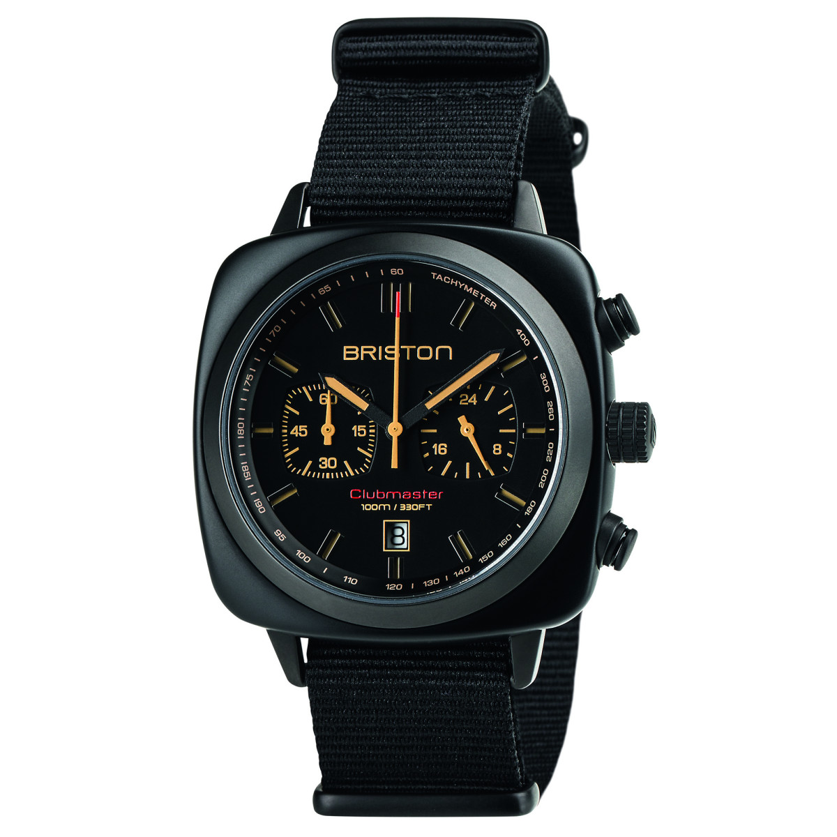 Montre Briston Clubmaster Sport Acétate Chrono Noir Mat Montre Briston Clubmaster Sport Acétate Chrono