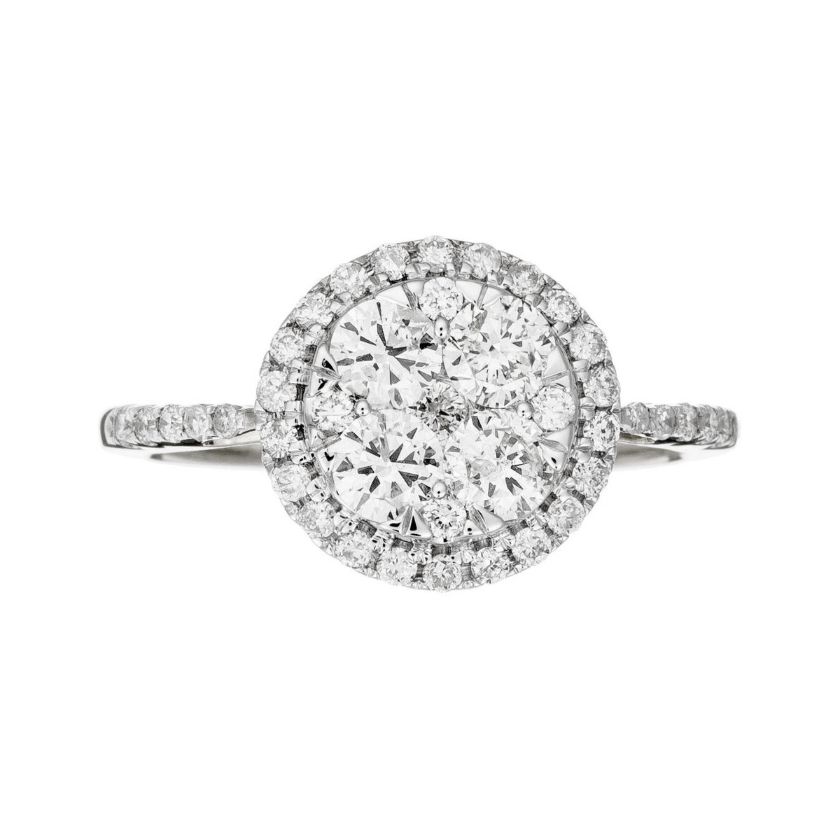 Solitaire Or Blanc et Diamants 0,74 carat "POMPADOUR" Bague "Aspirante" Or blanc et Diamant