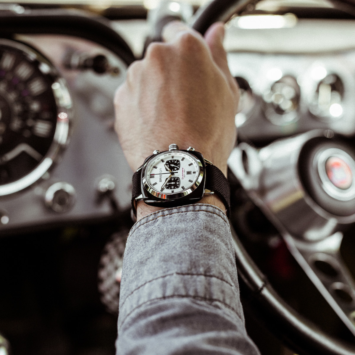 Montre Briston Clubmaster Sport Acétate Noir Chrono Montre Briston Clubmaster Sport Acétate Noir Chrono