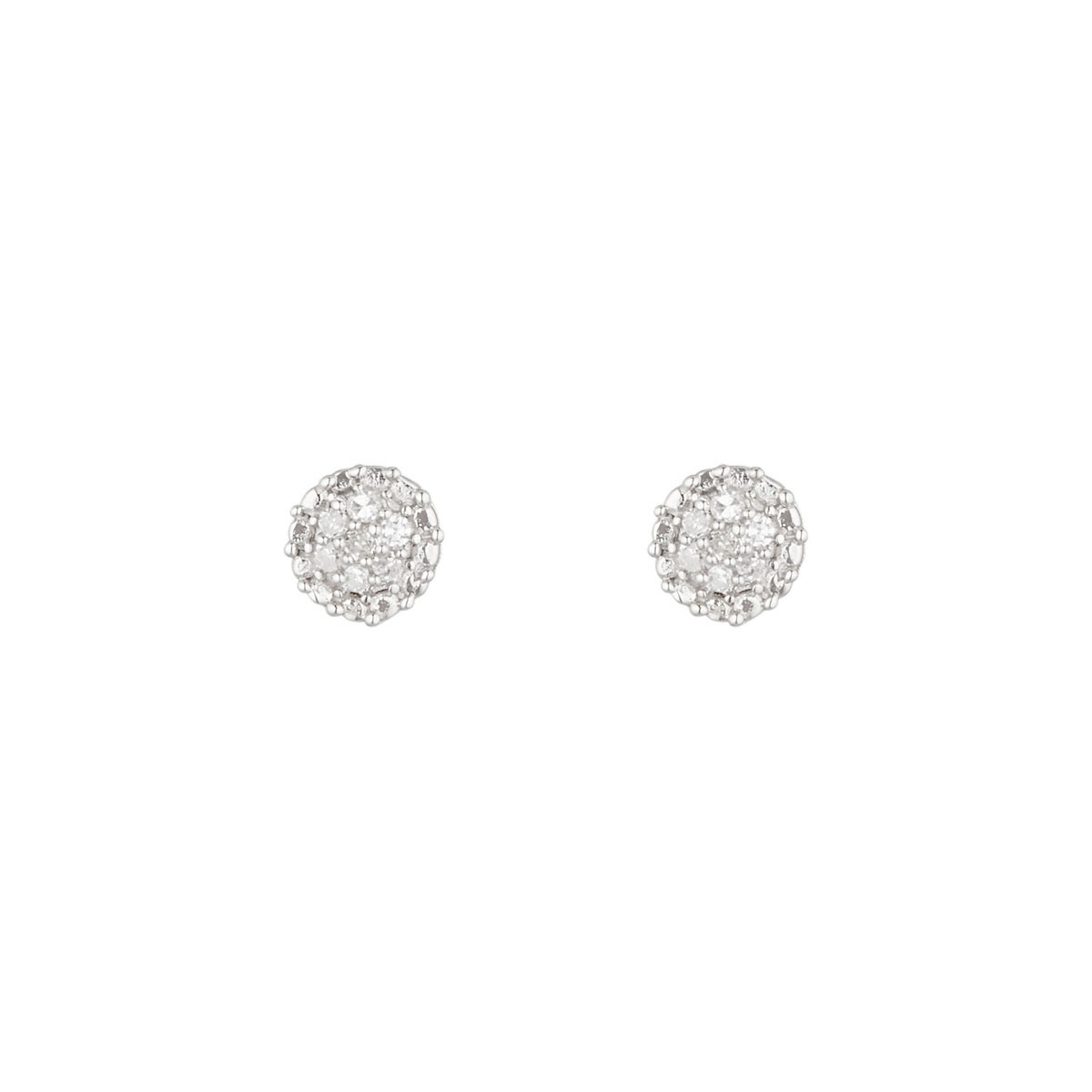 Boucles d'oreilles or blanc et diamants 0,02/14 Boucles d'oreilles "Syana" Or blanc et Diamant