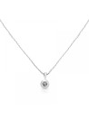 Pendentif or blanc et 8 diamants