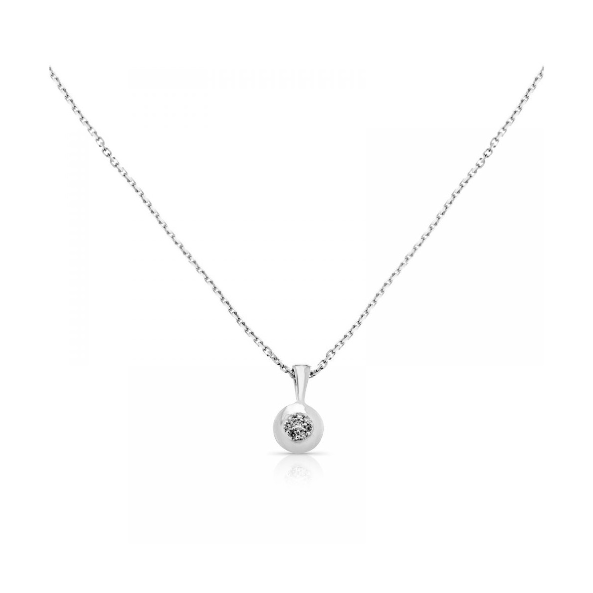 Pendentif "Naëva" Or blanc et Diamant