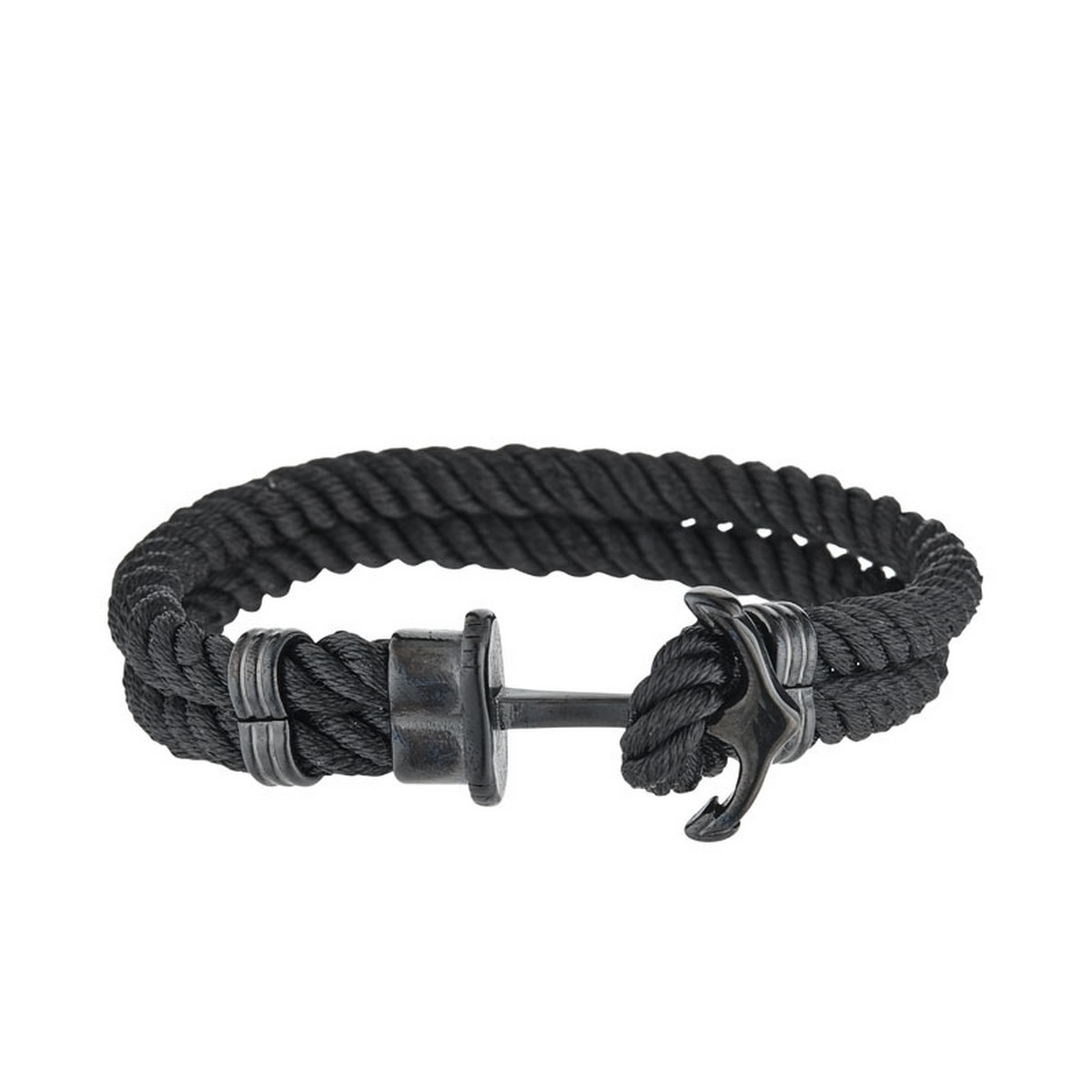 Bracelet Homme double corde nylon et ancre acier