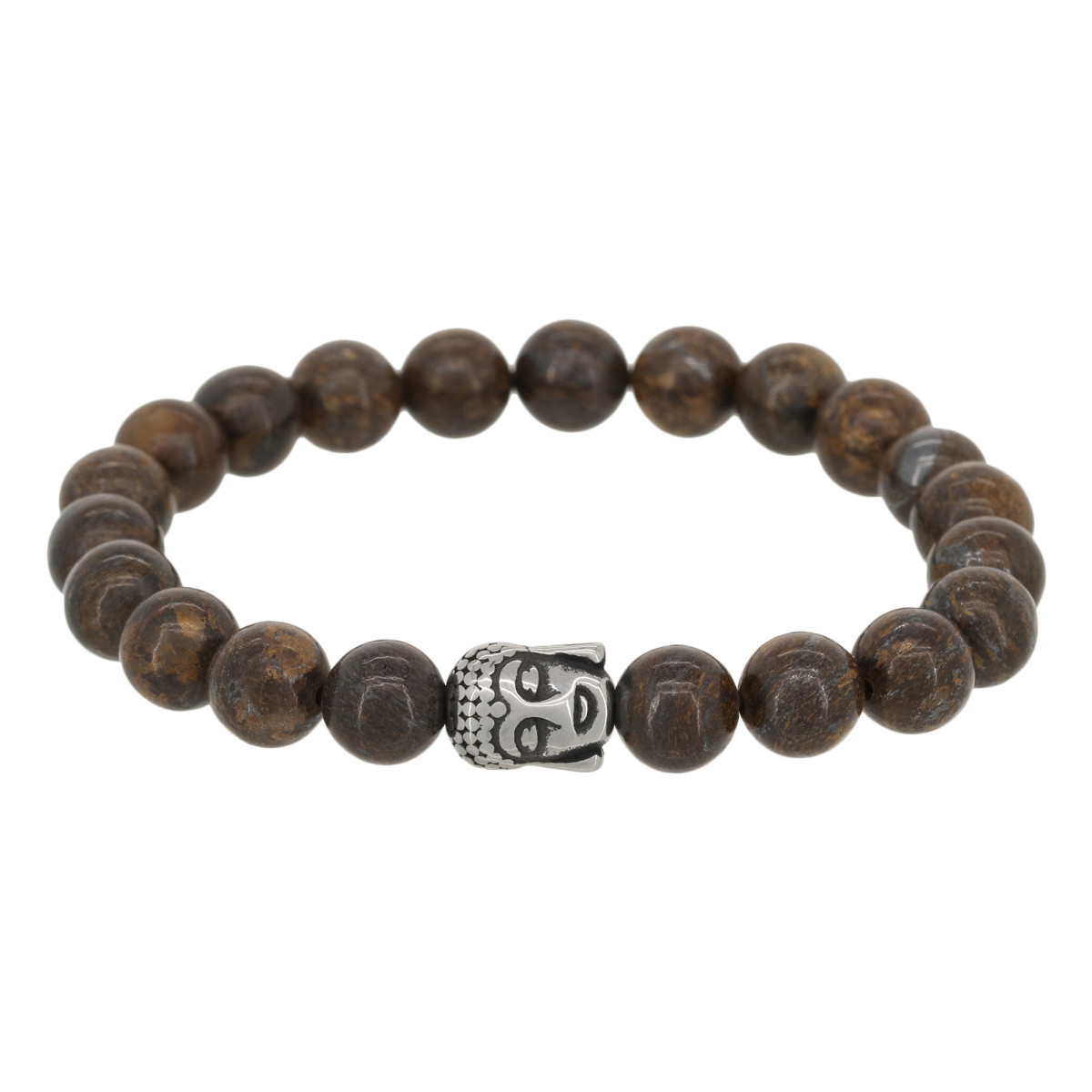 Bracelet Homme en perles de pierre et détail bouddha