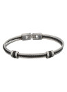 Bracelet Homme triple cable acier Bicolore Noir et Gris "ZERKO"