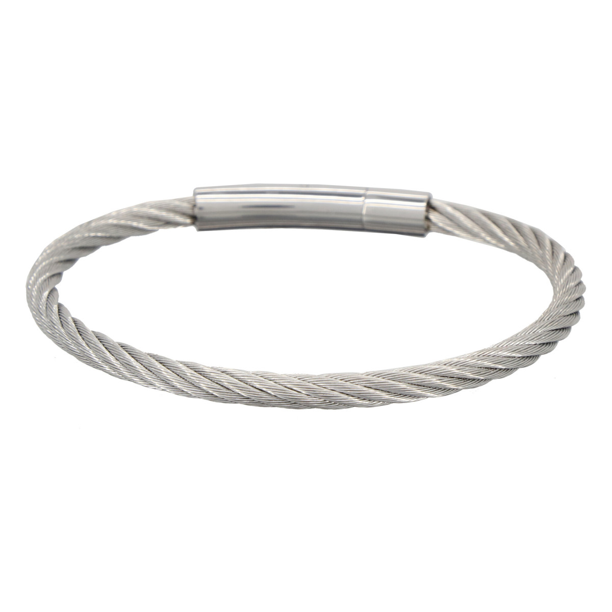 Bracelet Homme cable acier Fermoir "ZACK "