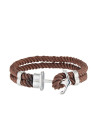 Bracelet double corde nylon et ancre acier