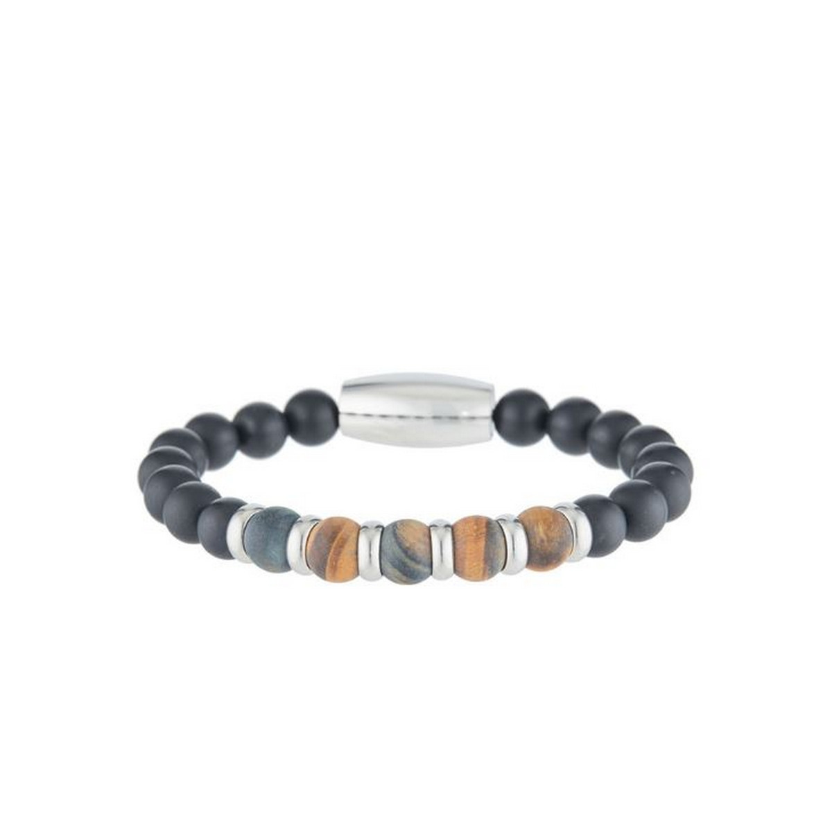 Bracelet perles de pierre et acier Bracelet Homme "Kyronis" Taille L