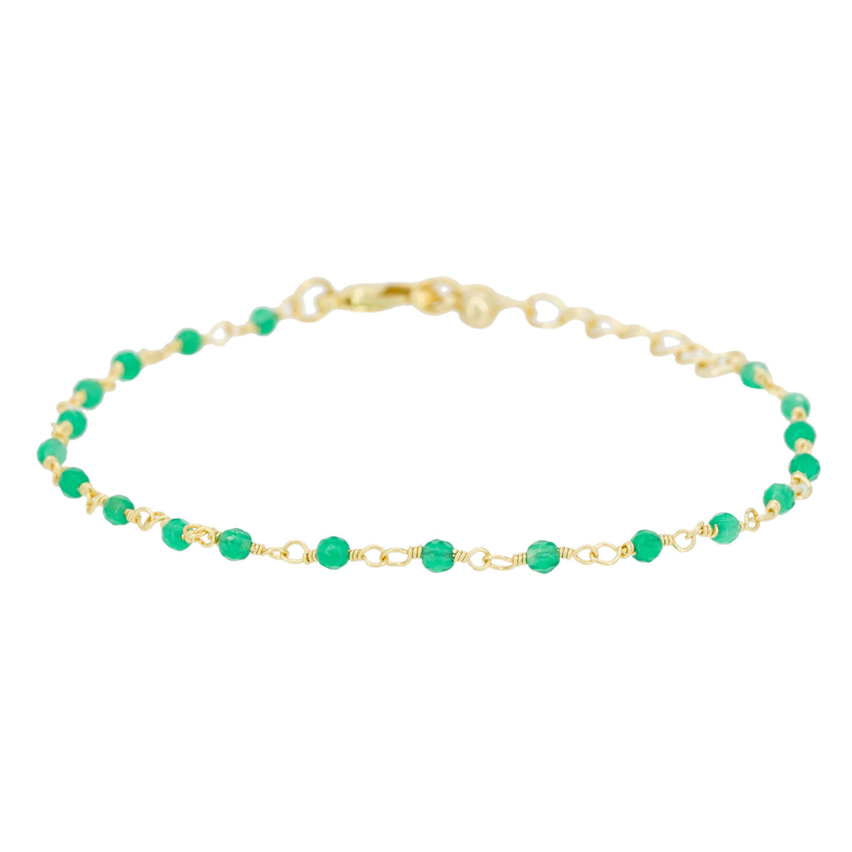 Bracelet Doré "Jade Vert" Bracelet doré orné de Jade verte