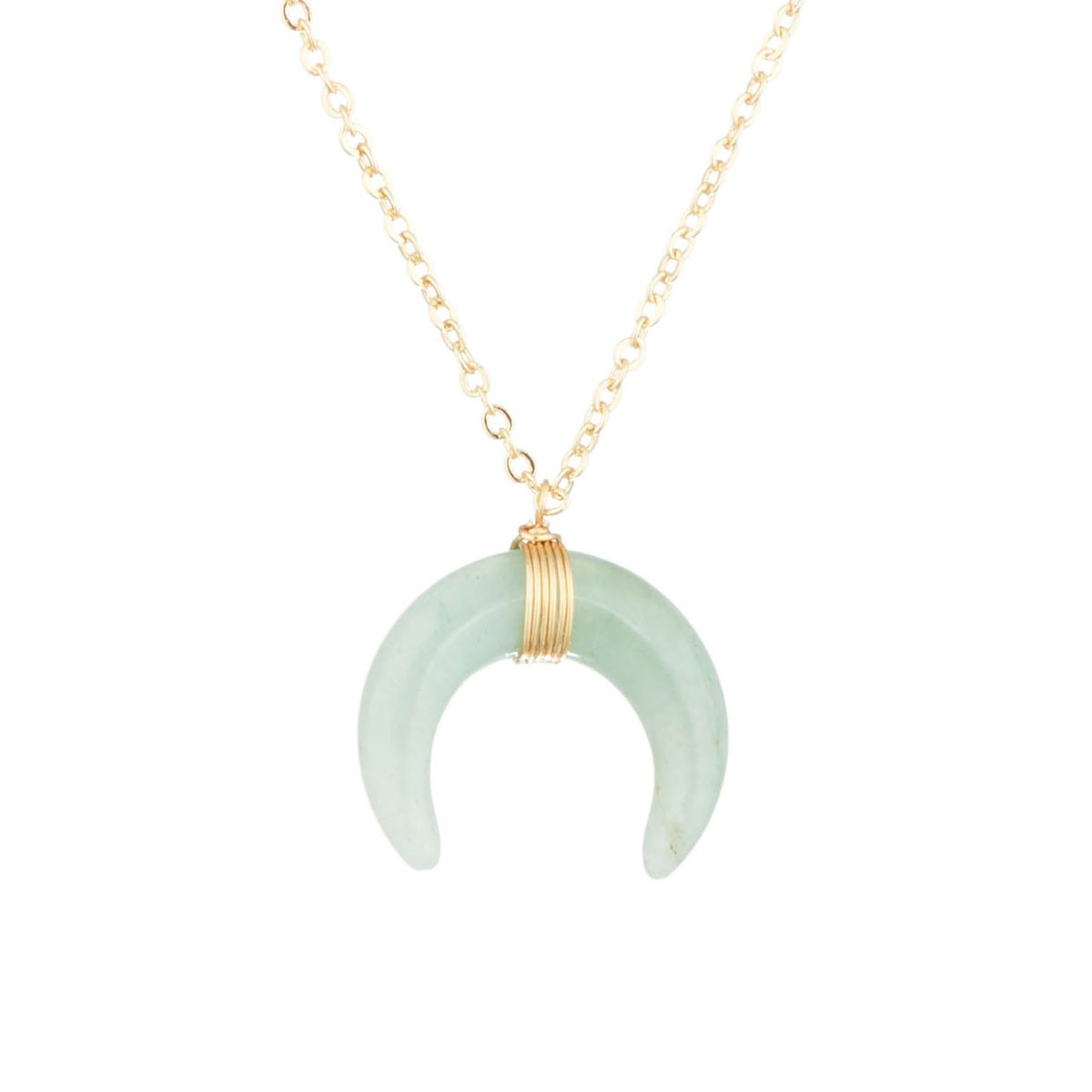 Collier "Marelle" Aventurine verte Laiton doré
