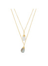 Collier Doré "Labradorite et Pierre De Lune"