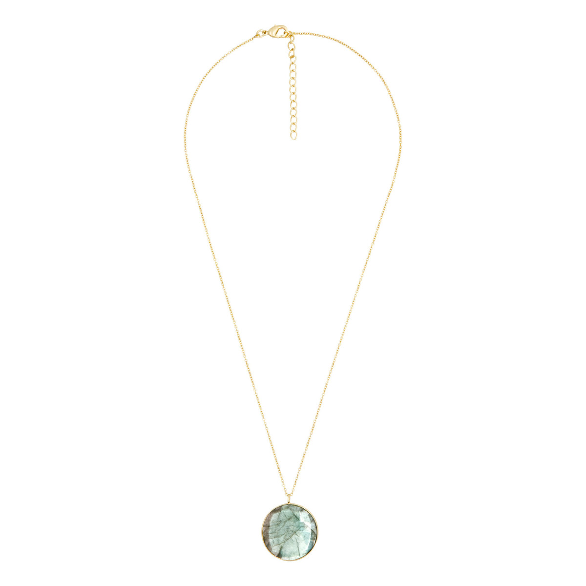 Collier "Nyctale" Labradorite Laiton doré