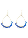 Boucles d'oreilles Doré "Jade Bleue"