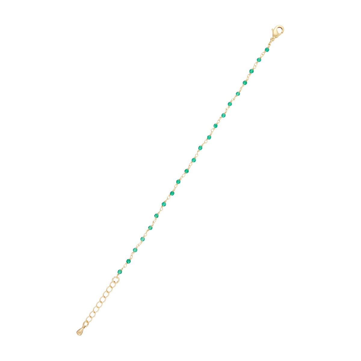 Bracelet doré orné de jade verte Bracelet "Harmoniae" Jade vert Laiton doré